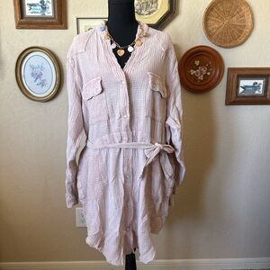 Peach Love California Blush Gauze Button-Front Shirt